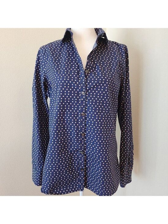 Lands' End Tops - LANDS' END BUTTON FRONT NO IRON SUPRIMA BLOUSE - SIZE 6 TALL - EUC